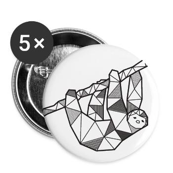 Faultier geometrisch Sloth Geschenk Tier Natur - Buttons groß 56 mm (5er Pack) - Weiß - Vorne