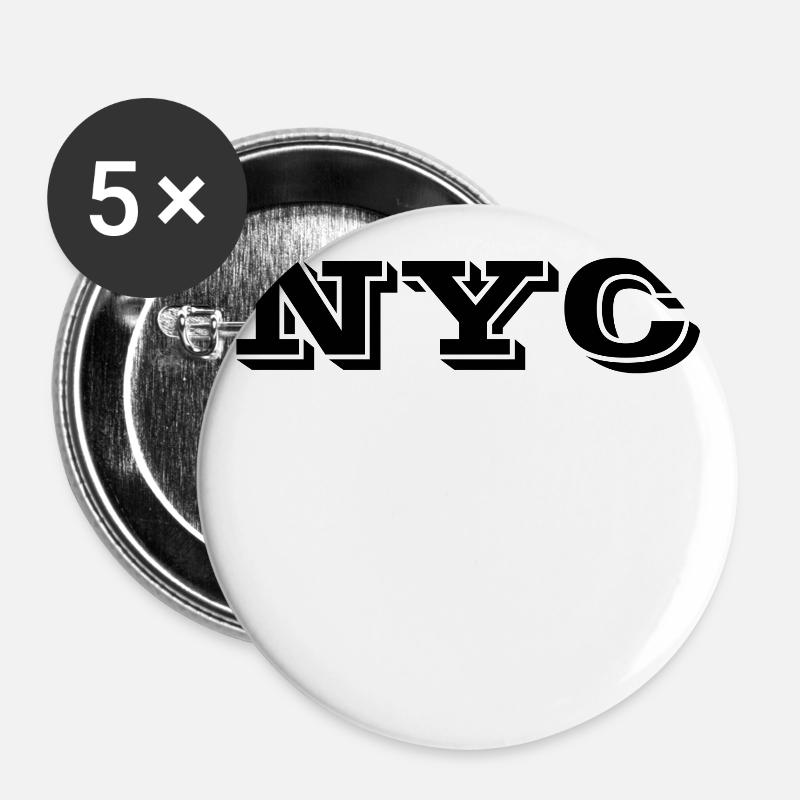 NYC - Buttons large 2.2''/56 mm (5-pack) - white