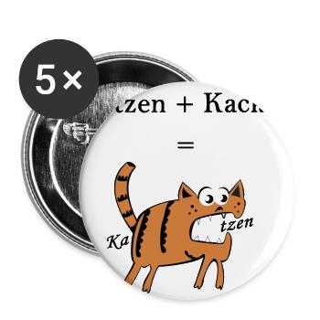 Kotzen + = chats Merde. Idée de cadeau drôle - Lot de 5 grands badges (56 mm) - blanc - Devant