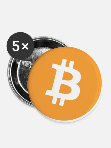 Bitcoin. - Buttons groß 56 mm (5er Pack) - Weiß