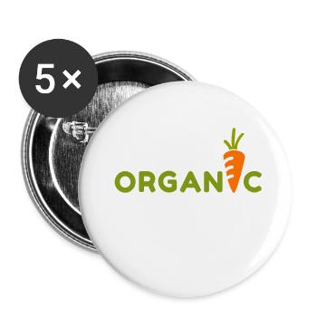Organic. Bio. Essen. - Buttons groß 56 mm (5er Pack) - Weiß - Vorne