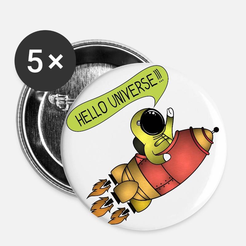 Rocket (Hello Universe) - Buttons large 2.2''/56 mm (5-pack) - white