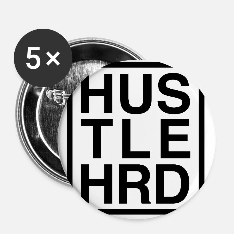 HUSTLE HARD / HUSTLE HRD - Buttons large 2.2''/56 mm (5-pack) - white