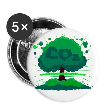 Bombe d'oxygène - Lot de 5 grands badges (56 mm) - blanc - Devant
