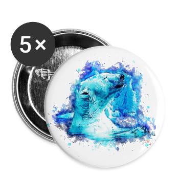 gxp polar bear polar bear enjoyer splatter watercolor - Buttons large 2.2''/56 mm (5-pack) - white - Front