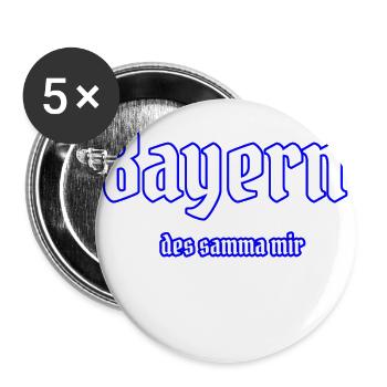 Bayern - des samma mir - Buttons groß 56 mm (5er Pack) - Weiß - Vorne