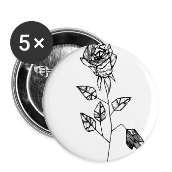 rose - Buttons large 2.2''/56 mm (5-pack) - white - Front