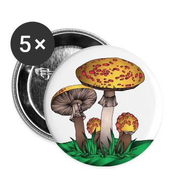 Magic Mushroom - Buttons groß 56 mm (5er Pack) - Weiß - Vorne