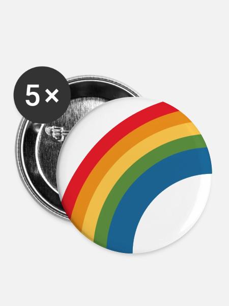 rainbow lbgt - Buttons groß 56 mm (5er Pack) - Weiß