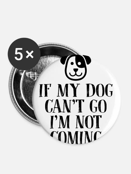 Hund Hundeliebe - Buttons groß 56 mm (5er Pack) - Weiß