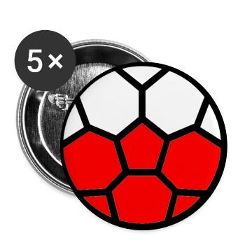 Fußball WM Flagge Polen Weltmeisterschaft - Buttons groß 56 mm (5er Pack) - Weiß - Vorne