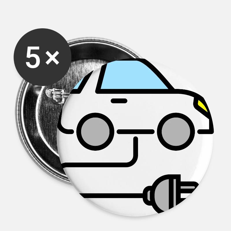 electric car - Buttons large 2.2''/56 mm (5-pack) - white