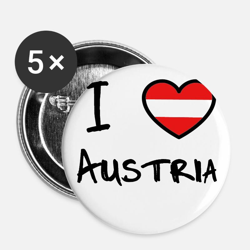 austria - Buttons large 2.2''/56 mm (5-pack) - white