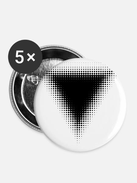 Geometrische Form - Buttons groß 56 mm (5er Pack) - Weiß