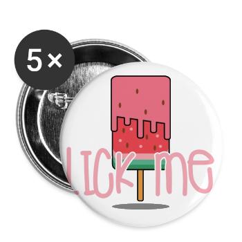 Lick me - Buttons large 2.2''/56 mm (5-pack) - white - Front