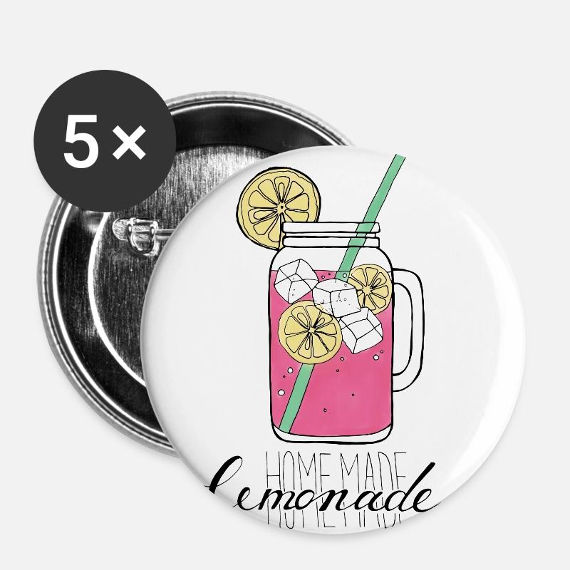 Lemonade - Buttons large 2.2''/56 mm (5-pack) - white
