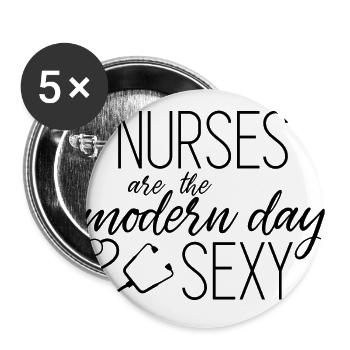 Krankenschwester - Buttons groß 56 mm (5er Pack) - Weiß - Vorne