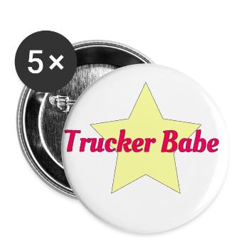 Trucker babe - Buttons large 2.2''/56 mm (5-pack) - white - Front