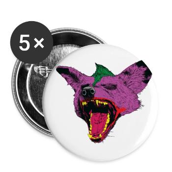 Hyenas - hyena - Buttons large 2.2''/56 mm (5-pack) - white - Front