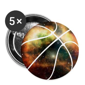 Basketball Space - Buttons large 2.2''/56 mm (5-pack) - white - Front