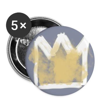 Couronne - Lot de 5 grands badges (56 mm) - blanc - Devant