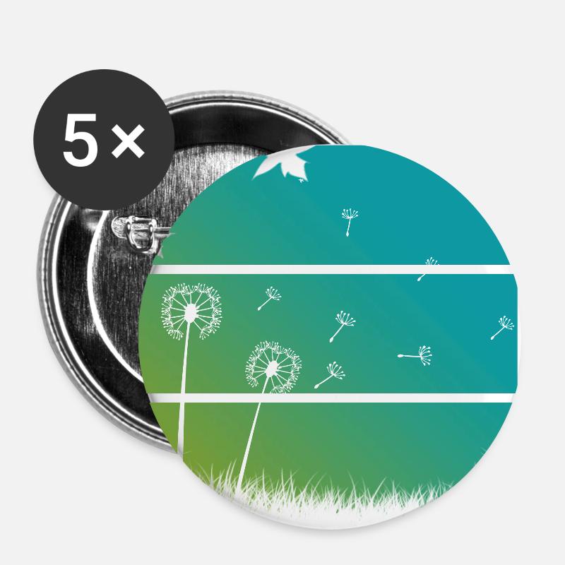 Dandelions - Buttons large 2.2''/56 mm (5-pack) - white