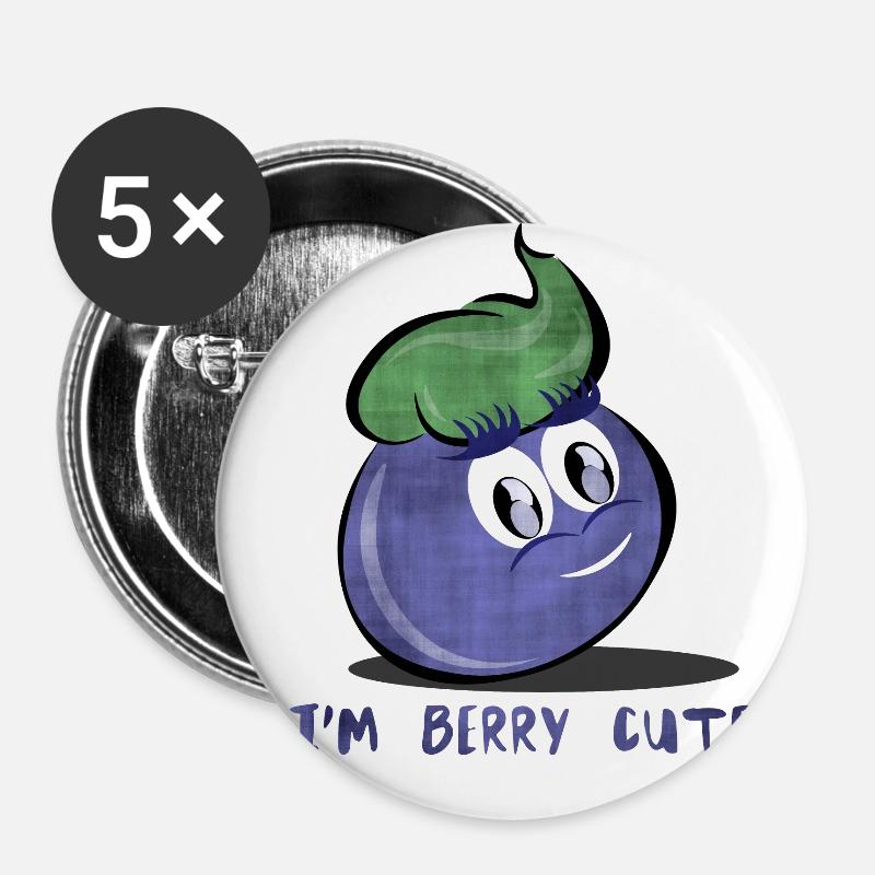 I'm berry cute - Buttons large 2.2''/56 mm (5-pack) - white