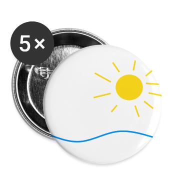 Sonne und Meer - Buttons groß 56 mm (5er Pack) - Weiß - Vorne