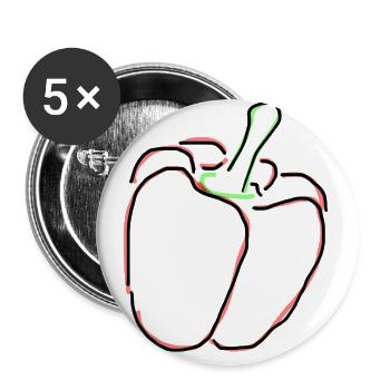 Paprika - Buttons groß 56 mm (5er Pack) - Weiß - Vorne