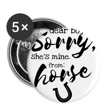 chevaux - Lot de 5 grands badges (56 mm) - blanc - Devant
