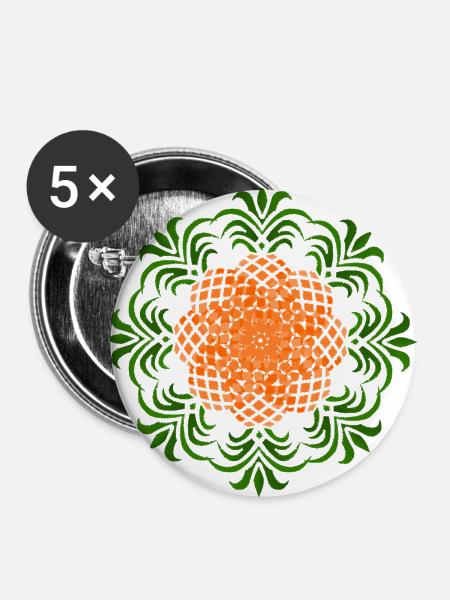 Ananas Circle - Buttons groß 56 mm (5er Pack) - Weiß