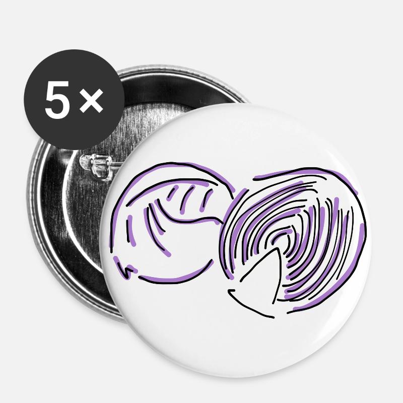 red cabbage - Buttons large 2.2''/56 mm (5-pack) - white