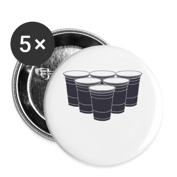 Beer Pong Champion 01 - Buttons groß 56 mm (5er Pack) - Weiß - Vorne