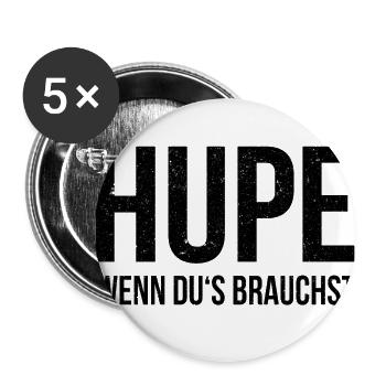 Lustige Witzige Versaute Sprüche Hupe - Buttons groß 56 mm (5er Pack) - Weiß - Vorne