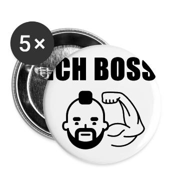 I BOSS - Buttons large 2.2''/56 mm (5-pack) - white - Front
