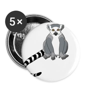 Lemur - Buttons groß 56 mm (5er Pack) - Weiß - Vorne