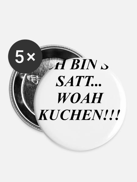 kuchen essen - Buttons groß 56 mm (5er Pack) - Weiß