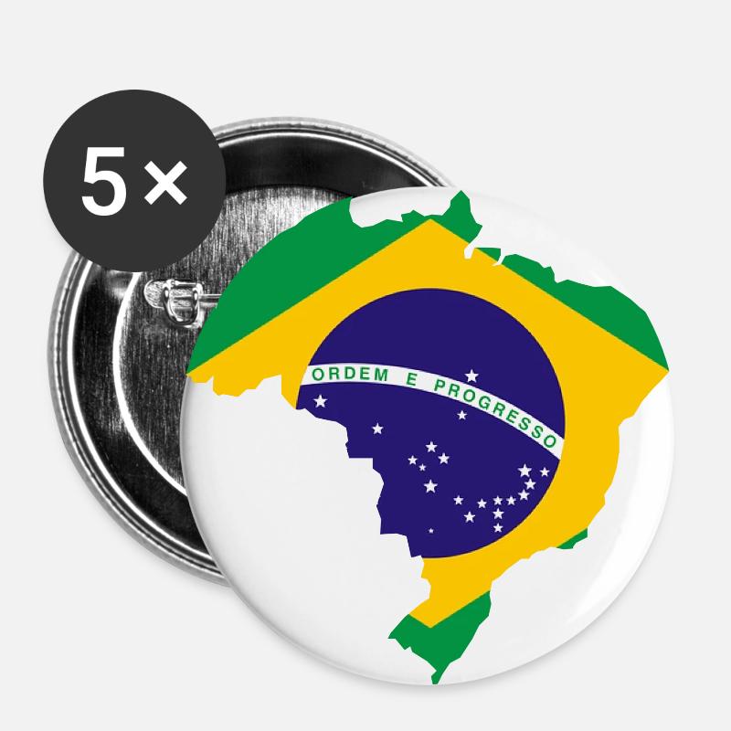 BRAZIL - Buttons large 2.2''/56 mm (5-pack) - white