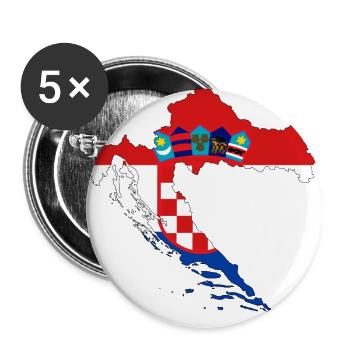 CROATIA - Buttons large 2.2''/56 mm (5-pack) - white - Front