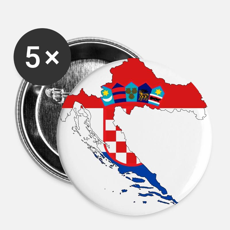 CROATIA - Buttons large 2.2''/56 mm (5-pack) - white