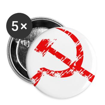 Sichel - Buttons groß 56 mm (5er Pack) - Weiß - Vorne