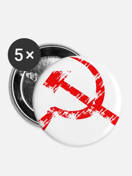 Sichel - Buttons groß 56 mm (5er Pack) - Weiß