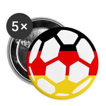 Deutschland Fußball - Buttons groß 56 mm (5er Pack) - Weiß - Vorne