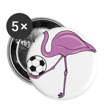 Flamingo Soccer Pink Soccer Gift - Buttons large 2.2''/56 mm (5-pack) - white - Front