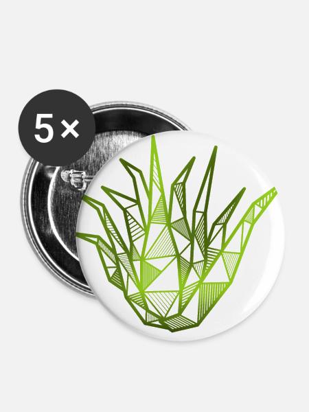 Aloe Vera - Buttons groß 56 mm (5er Pack) - Weiß
