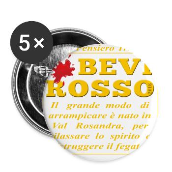 Boire du rouge - Pensiero Triestino gratuit - Lot de 5 grands badges (56 mm) - blanc - Devant