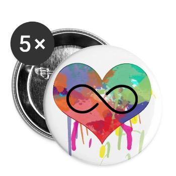 LT 63 w Unendlichkeit Farbenfroh - Buttons groß 56 mm (5er Pack) - Weiß - Vorne