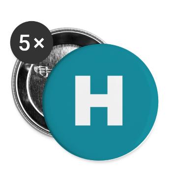 Buchstabe - H - Buttons groß 56 mm (5er Pack) - Weiß - Vorne