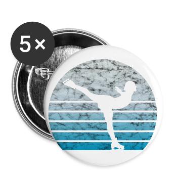 Figure Skating Figure Skater Retro Vintage Gift - Buttons large 2.2''/56 mm (5-pack) - white - Front