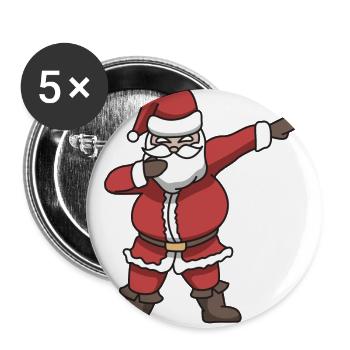 Santa dabbing gift Noël danse - Lot de 5 grands badges (56 mm) - blanc - Devant